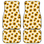 Sunflower Polka Dot Pattern Print Front and Back Car Floor Mats