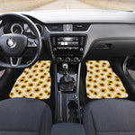 Sunflower Polka Dot Pattern Print Front and Back Car Floor Mats