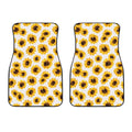 Sunflower Polka Dot Pattern Print Front Car Floor Mats