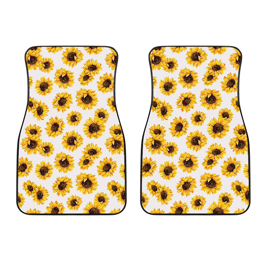 Sunflower Polka Dot Pattern Print Front Car Floor Mats