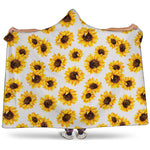 Sunflower Polka Dot Pattern Print Hooded Blanket