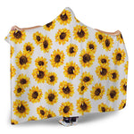 Sunflower Polka Dot Pattern Print Hooded Blanket