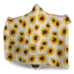 Sunflower Polka Dot Pattern Print Hooded Blanket