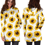 Sunflower Polka Dot Pattern Print Hoodie Dress GearFrost