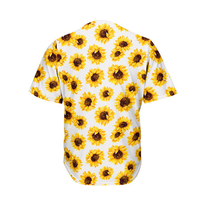 Sunflower Polka Dot Pattern Print Men's Baseball Jersey