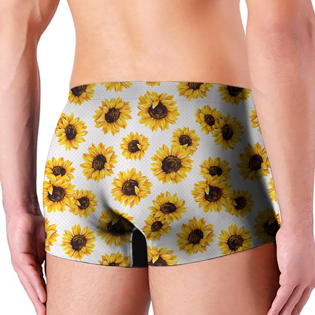 Sunflower Polka Dot Pattern Print Men's Boxer Briefs