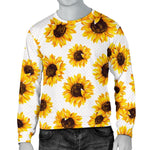 Sunflower Polka Dot Pattern Print Men's Crewneck Sweatshirt GearFrost
