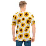 Sunflower Polka Dot Pattern Print Men's T-Shirt