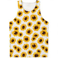 Sunflower Polka Dot Pattern Print Men's Tank Top