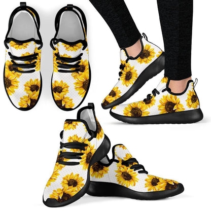 Sunflower Polka Dot Pattern Print Mesh Knit Shoes GearFrost