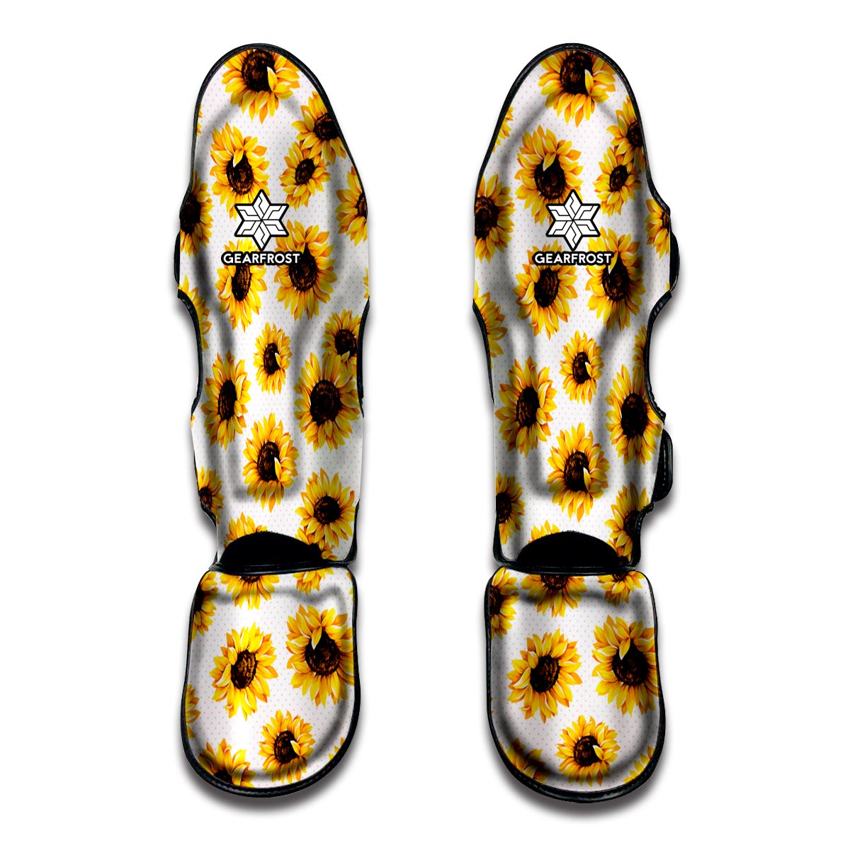Sunflower Polka Dot Pattern Print Muay Thai Shin Guard