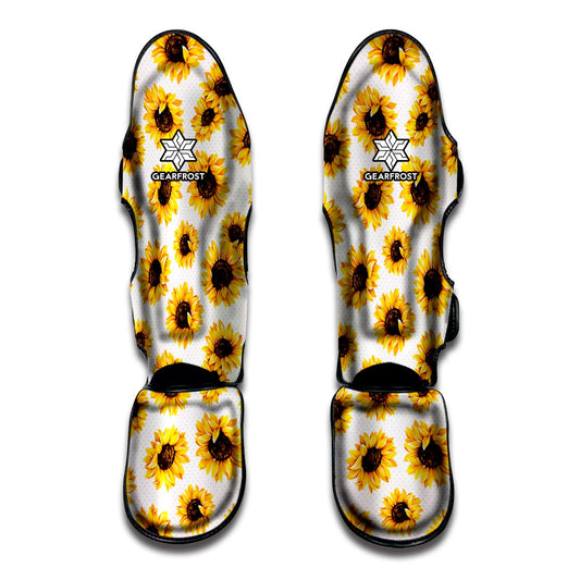 Sunflower Polka Dot Pattern Print Muay Thai Shin Guard