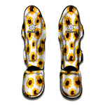 Sunflower Polka Dot Pattern Print Muay Thai Shin Guard