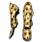 Sunflower Polka Dot Pattern Print Muay Thai Shin Guard