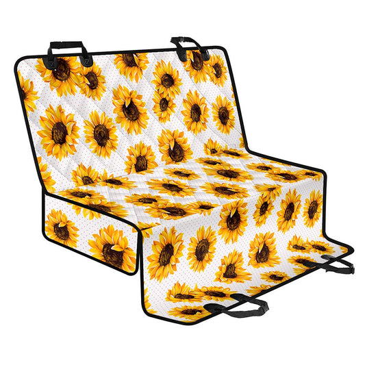 Sunflower Polka Dot Pattern Print Pet Car Back Seat Cover