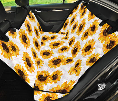 Sunflower Polka Dot Pattern Print Pet Car Back Seat Cover