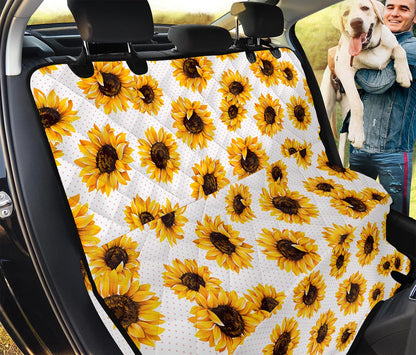 Sunflower Polka Dot Pattern Print Pet Car Back Seat Cover