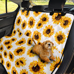 Sunflower Polka Dot Pattern Print Pet Car Back Seat Cover