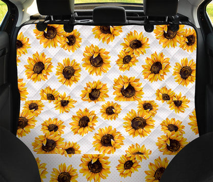Sunflower Polka Dot Pattern Print Pet Car Back Seat Cover