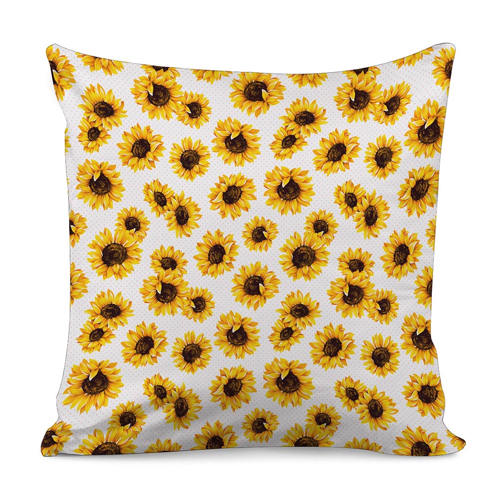 Sunflower Polka Dot Pattern Print Pillow Cover