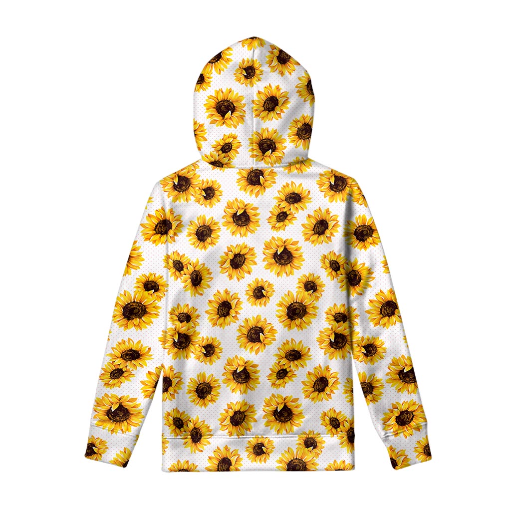 Sunflower Polka Dot Pattern Print Pullover Hoodie