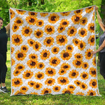 Sunflower Polka Dot Pattern Print Quilt