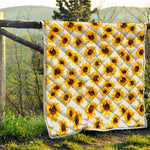 Sunflower Polka Dot Pattern Print Quilt