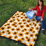 Sunflower Polka Dot Pattern Print Quilt
