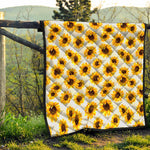 Sunflower Polka Dot Pattern Print Quilt