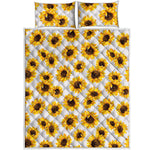 Sunflower Polka Dot Pattern Print Quilt Bed Set