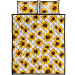 Sunflower Polka Dot Pattern Print Quilt Bed Set
