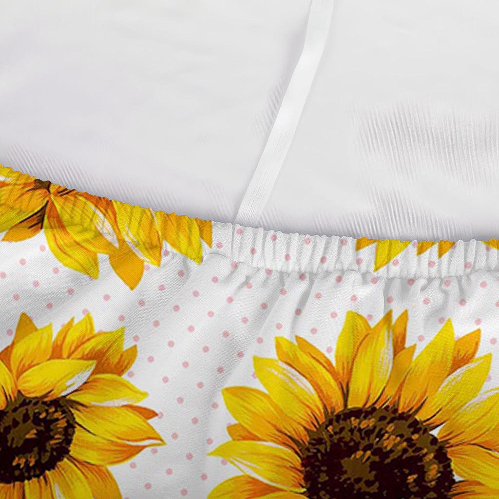 Sunflower Polka Dot Pattern Print Sofa Cover