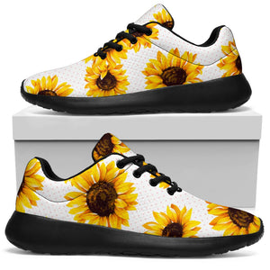 Sunflower Polka Dot Pattern Print Sport Shoes GearFrost