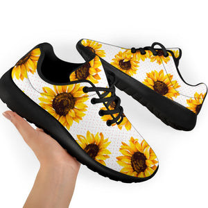 Sunflower Polka Dot Pattern Print Sport Shoes GearFrost