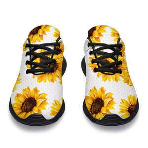 Sunflower Polka Dot Pattern Print Sport Shoes GearFrost