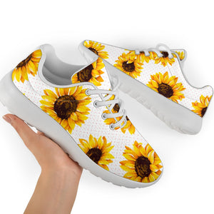 Sunflower Polka Dot Pattern Print Sport Shoes GearFrost