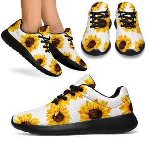 Sunflower Polka Dot Pattern Print Sport Shoes GearFrost