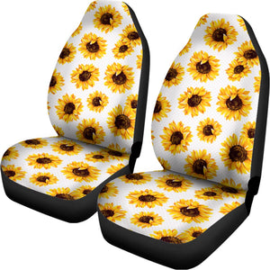 Sunflower Polka Dot Pattern Print Universal Fit Car Seat Covers