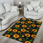 Sunflower Polygonal Pattern Print Area Rug GearFrost