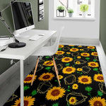 Sunflower Polygonal Pattern Print Area Rug GearFrost