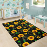 Sunflower Polygonal Pattern Print Area Rug GearFrost
