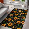 Sunflower Polygonal Pattern Print Floor Mat