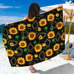 Sunflower Polygonal Pattern Print Beach Sarong Wrap