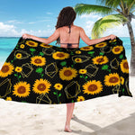 Sunflower Polygonal Pattern Print Beach Sarong Wrap