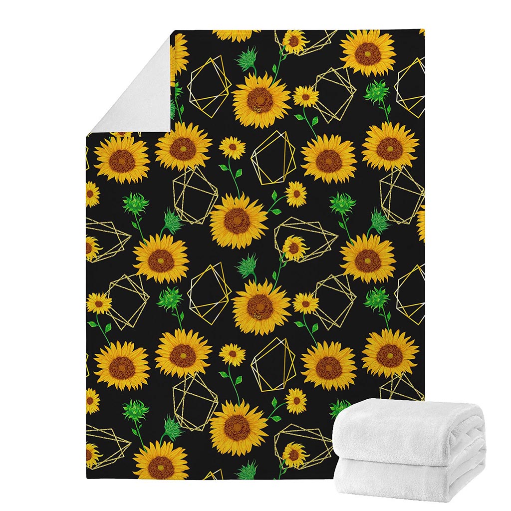 Sunflower Polygonal Pattern Print Blanket