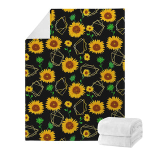 Sunflower Polygonal Pattern Print Blanket