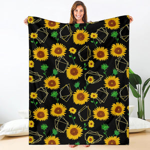 Sunflower Polygonal Pattern Print Blanket