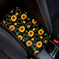 Sunflower Polygonal Pattern Print Car Center Console Cover