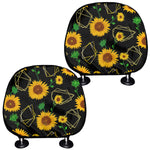 Sunflower Polygonal Pattern Print Car Headrest Covers