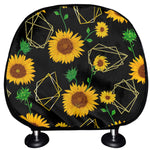 Sunflower Polygonal Pattern Print Car Headrest Covers